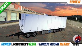 ETS2 132  OWNED Ekeri trailers v203 TANDEM Trailers ADDON by Kast  review [upl. by Sivart]