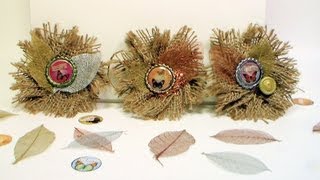 How to Make Burlap Flower Brooches and Barrettes [upl. by Alic964]