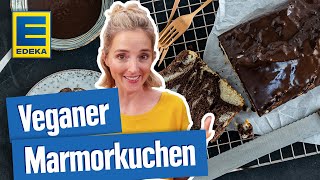 Veganer Marmorkuchen  Saftiges Backrezept ohne Ei und Butter [upl. by Nosbig]