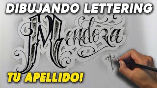 💥 Dibujando lettering MENDOZA Tattoo LETTERING Fancy Chicano lettering ✨ TATUANDO TATUAJES LETRAS [upl. by Ennaid]