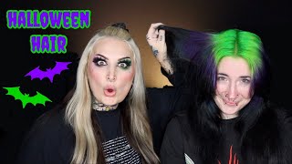 QampA WITH THE BESTIE AND HALLOWEEN HAIR 💚 💜 🖤 [upl. by Savell]