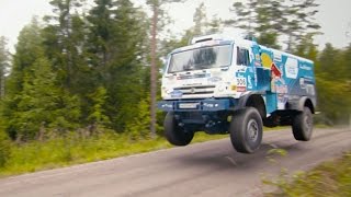 Kamaz T4 Dakar Truck Chases a Volkswagen Polo R WRC [upl. by Burnett516]