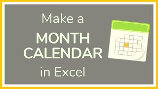 How to Create a Month Calendar in Excel  Tutorial 📆 [upl. by Ensign782]