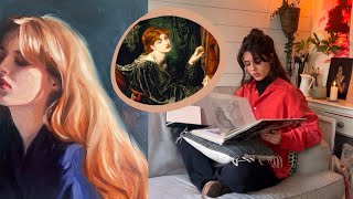 Painting a self portrait BUT PreRaphaelite inspired✨ [upl. by Atteynek]