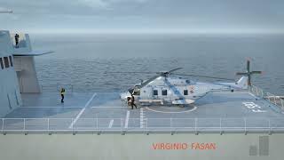 helicopter take off from italian frigate bergamini class virginio fasan 1080p [upl. by Nodababus]