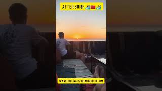 Surf sunset and dinner Book now wwworiginalsurfmoroccocom surfcampmorocco SurfVibe [upl. by Leia]