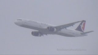 Air Macau Airbus A321 MSN 5523 BMBB snowfall approach to Hamburg Airport  19032013 [upl. by Kcirde]