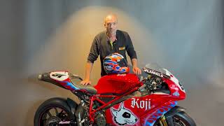 Ducati 999RS Haslam Koji Tech talk and close ups with fairing off WSBK AND BSB [upl. by Emya]