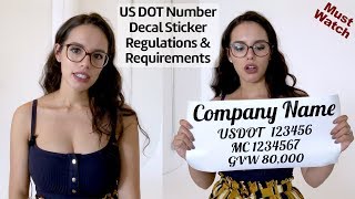 USDOT Number Decal Sticker Regulations amp Requirements  USDOT Template Examples [upl. by Acirt]