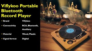 VIFLYKOO Bluetooth Portable Vinyl Turntable  VIFLYKOO Record Player Review [upl. by Ellednek503]