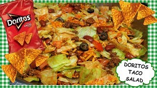 How to Make DORITOS TACO SALAD  Retro Salad Recipe [upl. by Sherrer]