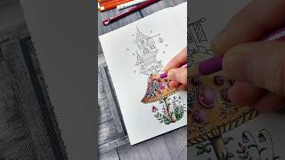 Colorazione con matite colorate  Tutorial Fungo  Small Victories di Johanna Basford [upl. by Buehrer]