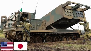 US Marines Powerful missile systems M270 MLRS and M142 HIMARS on exercises in Japan [upl. by Franza783]