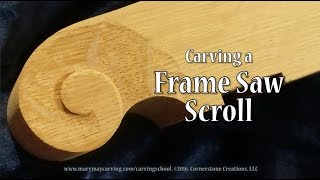 Carving a Frame Saw Scroll  Complete Lesson [upl. by Tirb]