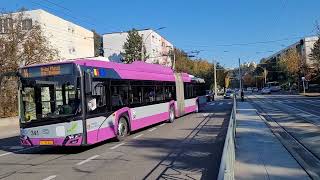 Cluj Napoca str Primăverii Bucium Buses nr 913 912 route 43P trolleybus nr 341 route 14 [upl. by Rehpotsrik888]