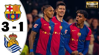 Barcelona vs Real Sociedad 31 • Barcelona Highlights amp All Goals 2024 • Hasil Bola Tadi Malam [upl. by Htaek]