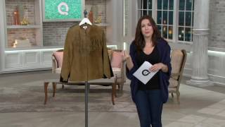 Denim amp Co Suede Zip Front Jacket with Fringe Detail on QVC [upl. by Buseck137]