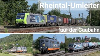 Extrem viele RheintalUmleiter auf der Gäubahn  Hectorrail 162 Raildox und HSL Euro 9000 RDC [upl. by Jennilee570]