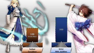 Saber Vs Shiki Power Level [upl. by Pentheas]