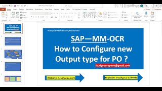 SAP MM Output Determination Configuration procedure full overview with Live Configuration [upl. by Nothgierc]