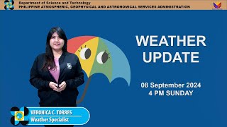 Public Weather Forecast issued at 4PM  September 08 2024  Sunday [upl. by Yrrac]