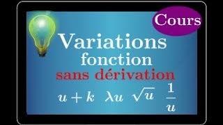 variation fonction sans dérivation avec fonctions associées • uk • λu • 1u • Cours première S [upl. by Dannon]