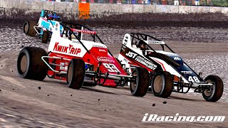 iRacing Dirt NonWinged 410 Sprint Cars at Fairbury Hoosier International Series [upl. by Einohpets]