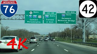 ⁴ᴷ NJ 42NorthSouth Freeway South Jersey to Philadelphia northbound 4K VIDEO [upl. by Gurolinick826]