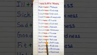 Suffix Suffixes Ness Suffix Words Suffix Ness Root Words English Grammar Suffix Prefix suffix [upl. by Faso]