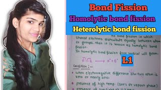 Bond fission Homolytic and heterolytic fission in hindi Homolytic fission Heterolytic fission [upl. by Peg]