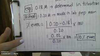 Titrations  Analysis Percent Error Calculation [upl. by Airtemak896]