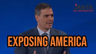 Spanish Prime Minister exposes American hypocrisy on Gaza on American soil  Janta Ka Reporter [upl. by Nevets]