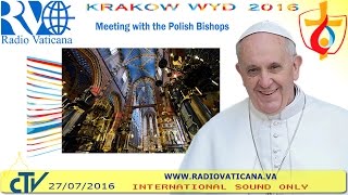 Pope Francis in Poland Meeting with the Polish bishops [upl. by Trinity375]