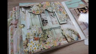 Adding Paper Photos amp Embellishing Mini Album Mintays Spring is Here  Part 2 [upl. by Annaeirb104]