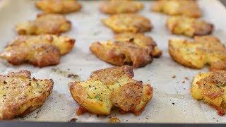 Crispy Smashed Potatoes Recipe [upl. by Lah]