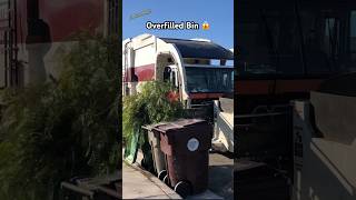 Garbage Truck Picks Up Overfilled Yard Waste Bin 🍃 shorts garbagetruck [upl. by Olympias]