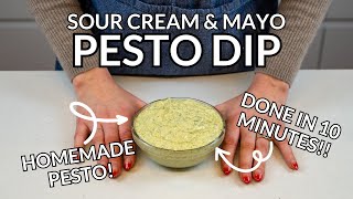 SIMPLE Homemade Pesto Dip  Perfect Appetizer for Parties [upl. by Chiang]