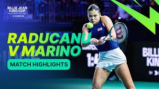 Emma Raducanu v Rebecca Marino  Great Britain v Canada 2024 Billie Jean King Cup Finals Highlights [upl. by Terrance]