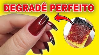 UNHA DEGRADÊ VERMELHO E PRETO  TUTORIAL [upl. by Ahsytal796]