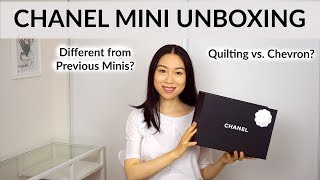 2017 Chanel Mini Unboxing 17B Rectangular Mini Flap Bag Review Quilting vs Chevron [upl. by Fanchie254]