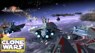 Epic Star Wars Clone Wars Space Battle [upl. by Arola]