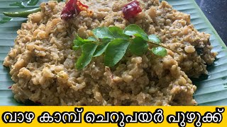 വാഴകാമ്പ് തോരൻ വാഴകാമ്പ് ചെറുപയർ പുഴുക്ക് thoran recipe in Malayalam [upl. by Nonahs]