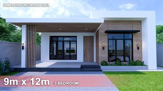 Simple House  House design idea  9m x 12m 108sqm  3Bedroom [upl. by Sheehan]