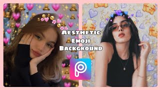 Emoji Background  Aesthetic photo editing tutorial  PicsArt [upl. by Kele781]