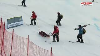 Tough crash for Mikaela Shiffrin 🇺🇸 during the 2nd run of women GS in Killington [upl. by Kriste644]