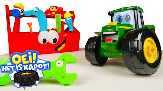 Tractoren amp vrachtwagens Spelletjes amp videos in het Vlaams voor kinderen Een speelgoed tractor [upl. by Coleville]