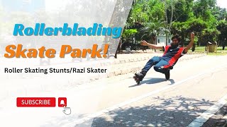 Rollerblading skate park at Islamabad Pakistan  Roller skating stunts  Razi skater [upl. by Aicinoid54]