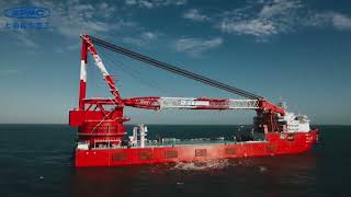 The 5000T quotZhongtian 39quot selfpropelled Floating Crane completed its trial voyage and berthed [upl. by Aivatco]