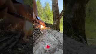 Wilderness Survival How to Start a Flint Fire with a Knife and Fire Starter Stick [upl. by Hardwick]