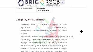 RGCB January 2025 PhD admissions [upl. by Magnien711]